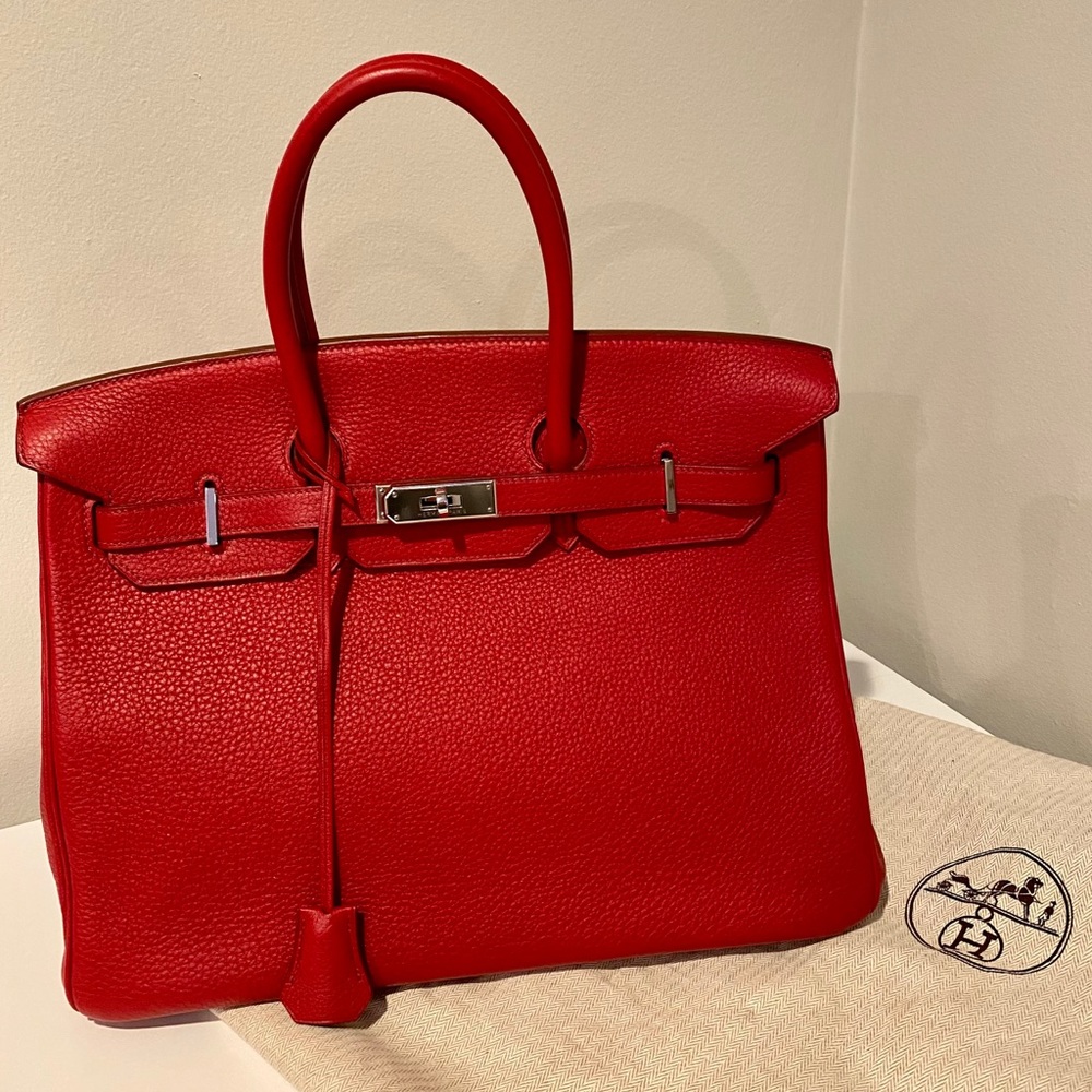Authentic Hermes Birkin 35 cm. Mint condition! Box, Dustbag, Raincoat, etc incl!